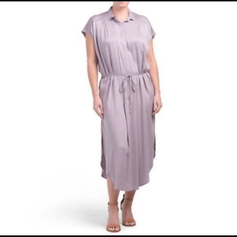 Young Fabulous & Broke Midi Shirt Purple Dress, Sz S